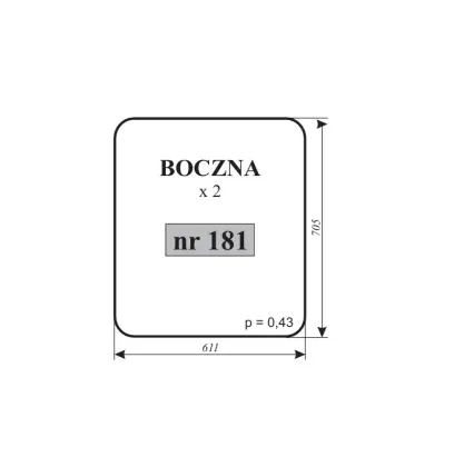 Szyba boczna kabiny Osiny 11873