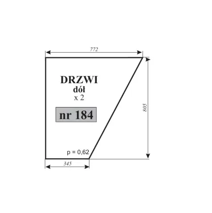 Szyba drzwi dół do MF-255 11875