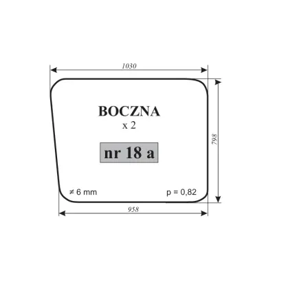 Szyba boczna Ostrówek S.T 11880