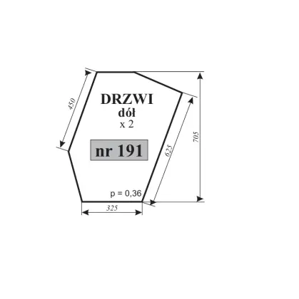 Szyba drzwi dół Zetor 11883