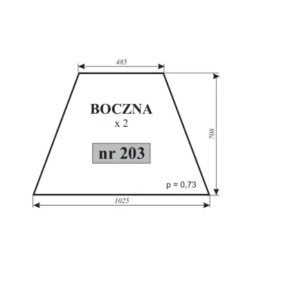 Szyba boczna do Zetor 5011 67827963 11893