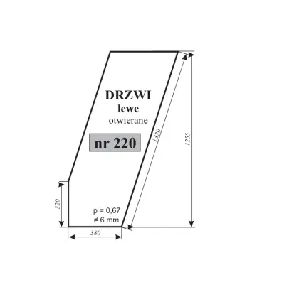 Szyba drzwi lewe otwierane do kabiny czeskiej T-25 11915