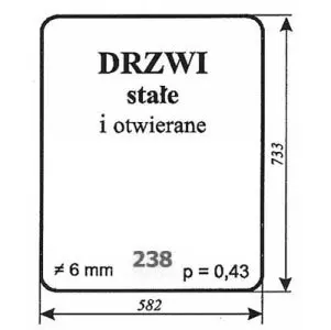 Szyba drzwi stałe i otwierane DT 11920