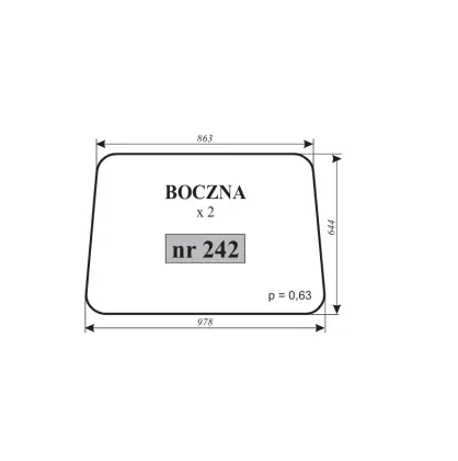 Szyba boczna do Massey Ferguson MF-255 11923