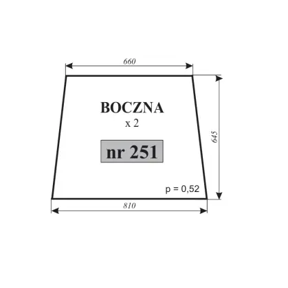 Szyba boczna do Massey Ferguson MF-255 11932