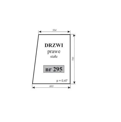 Szyba drzwi prawe stałe do Ursus C-330 11958