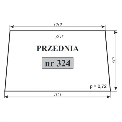 Szyba przednia do MF-255 kabina POM Zamość 11983