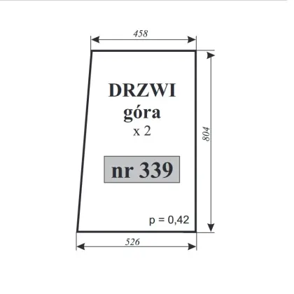 Szyba drzwi do T-25 12001