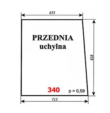 Szyba przednia uchylna wózka widłowego 12003
