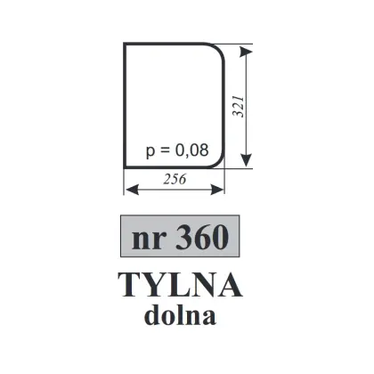 Szyba tylna dolna do Zetor 7211 12015
