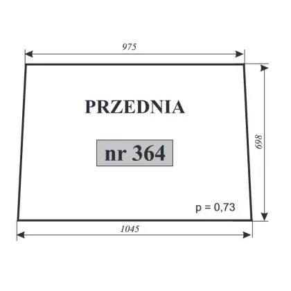Szyba przednia do T-25 kabina Ciechocin 12019