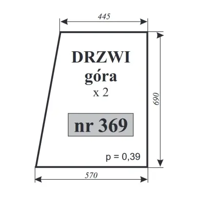 Szyba drzwi góra kabina Ciechocin 12024