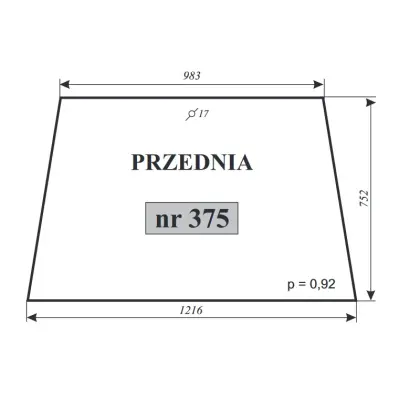 Szyba przednia do Ursus C-330 kabina Smolniki Koja 12027