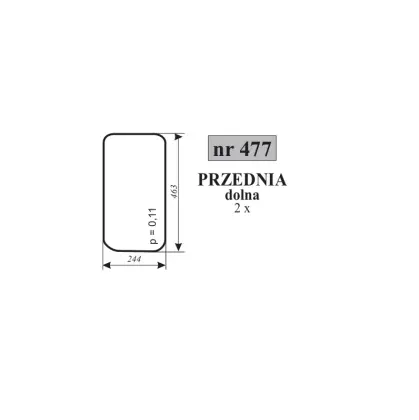 Szyba przednia dolna do Ursus C-330 kabina Kunów nowy typ 12062
