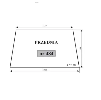 Szyba przednia do Ursus-3512 kabina Kunów 12064