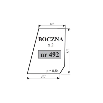 Szyba boczna do T-25 kabina Sokółka 12073