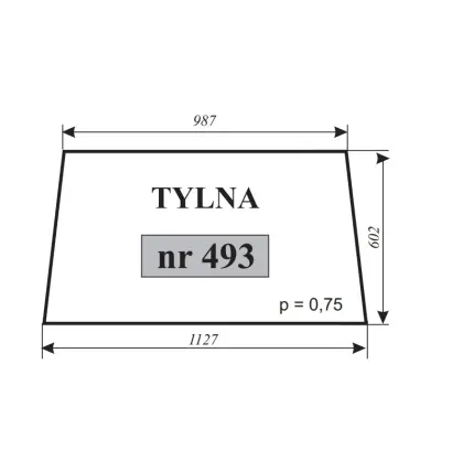 Szyba tylna do T-25 12074