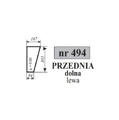 Szyba przednia dolna prawa do T-25 kabina 12075