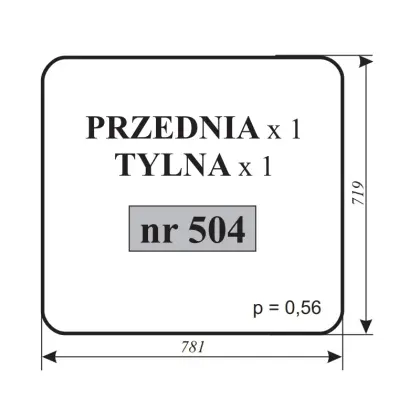 Szyba przednia tylna do ładowacza czeskiego UNHZ-750 12082