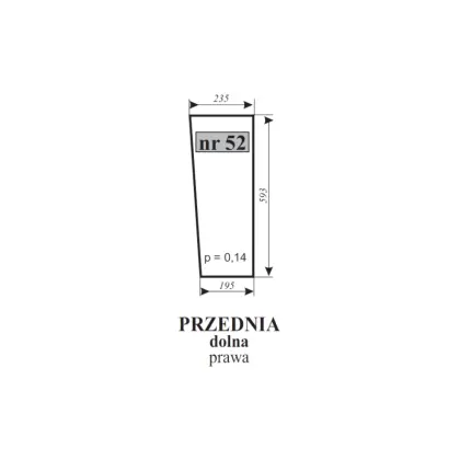 Szyba przednia dolna prawa do MF-255 12089