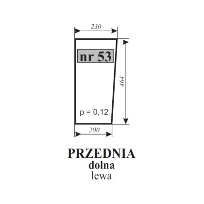 Szyba przednia dolna lewa do MF-255 12091