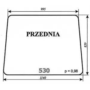 Szyba przednia do koparki Białoruś 12092