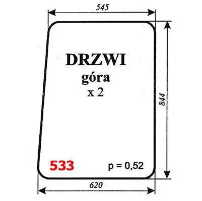 Szyba drzwi góra Białoruś 12095