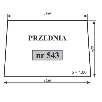 Szyba przednia do Zetor 5611 5718 12103