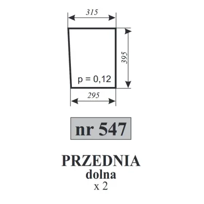 Szyba przednia dolna do Zetor 12107