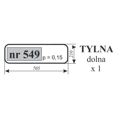 Szyba tylna dolna do Zetor 5611 5718 12109