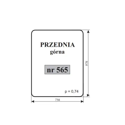 Szyba przednia góra koparka WARYŃSKI 12114