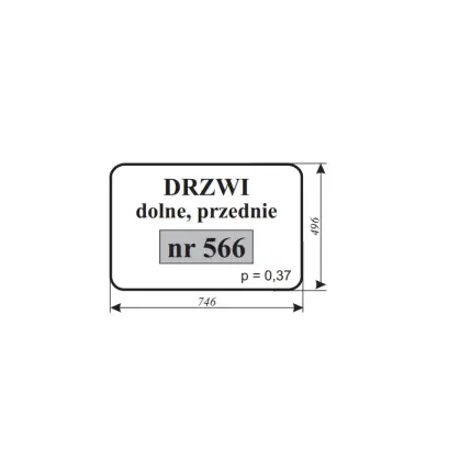 Szyba drzwi dolne przednie do koparki 12115