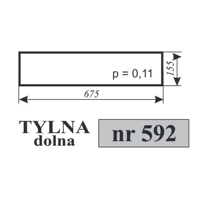Szyba tylna dolna MF 12129