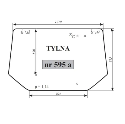 Szyba tylna do Zetor N. TYP 10540 9540 8540 12131