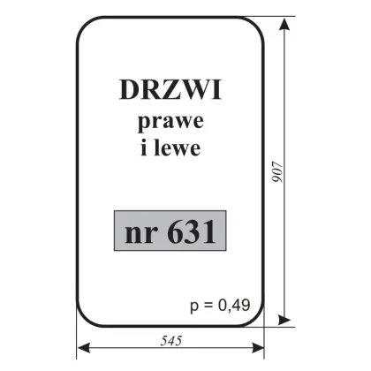 Szyba drzwi prawa i lewa do ładowacza Ł34 12143
