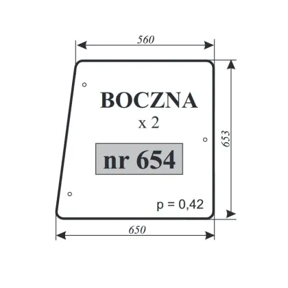 Szyba boczna do Zetor 12245 16245 12148