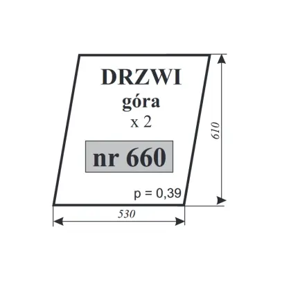 Szyba drzwi górna do C-360 kabina 12152