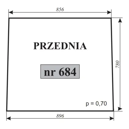 Szyba przednia do T-25 kabina Szyszka 12166