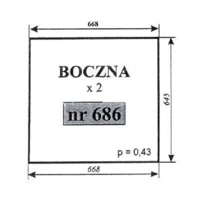 Szyba boczna do T-25 12168