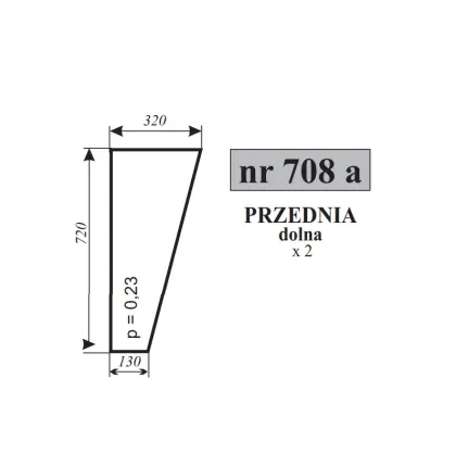Szyba przednia dolna do Ursus 3512 12184