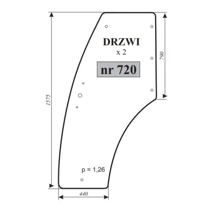 Szyba drzwi Pronar 320A 12188