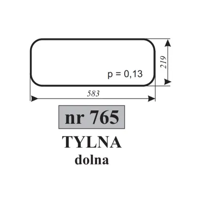 Szyba tylna dolna MF 12203