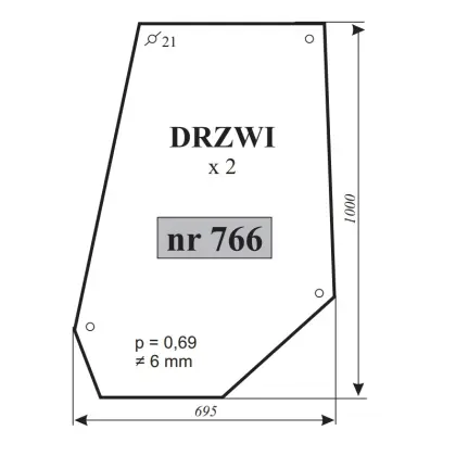 Szyba drzwi MF 12204