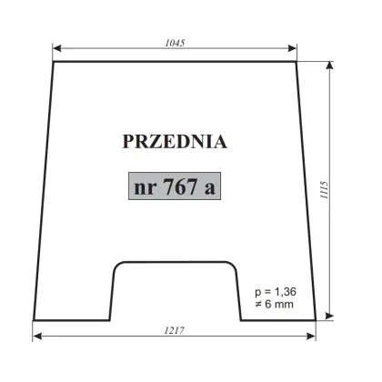 Szyba przednia do Massey Ferguson 3385240M5 3050 3060 3065 3070 3080 3085 3090 3095 3115 3120 3125 3610 3630 3635 3645 3650 3655 3670 3680 3690 12206