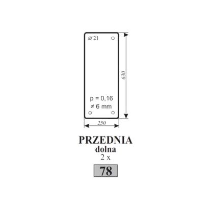 Szyba przednia dolna MF 12216