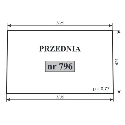 Szyba przednia do C-360 kabina Szyszka 12222
