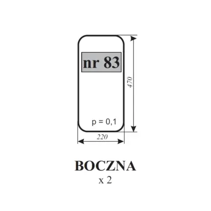 Szyba boczna do ciągnika MTZ Pronar Belarus NR.83