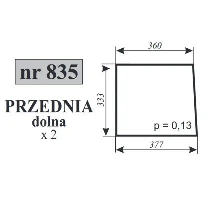 Szyba przednia dolna do Zetor 6945 12236