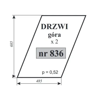 Szyba drzwi góra do Zetor 6945 12237