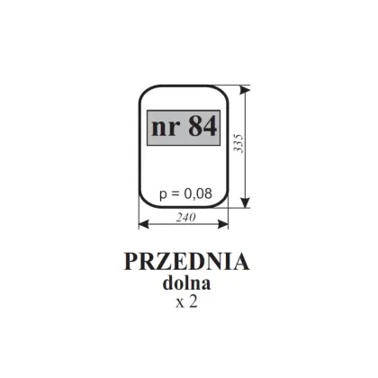 Szyba przednia dolna do ciągnika MTZ 80/82